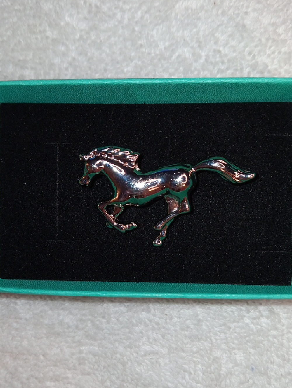 Silver Horse Pin Brooch - Running Horse
